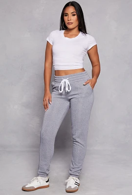 Womens Double Drawstring Waist Pintuck Sweatpants,