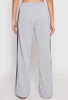 Womens Varsity Stripe Drawstring Sweatpants, Grey, Size XL