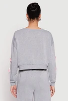 Womens Bow Detail Cropped Sweatshirt, Grey, Size S