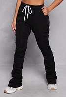 Womens Double Drawstring Stacked Sweatpants,