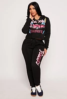 Womens Racer California Hooded Sweatshirt, Black, Size S