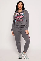 Womens Racer California Hooded Sweatshirt, Grey, Size M