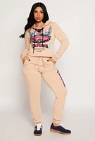 Womens Racer California Hooded Sweatshirt, Beige, Size L