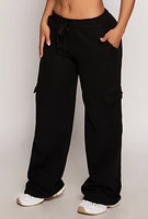 Womens Drawstring Cargo Pocket Sweatpants,