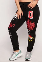 Womens Graffiti Print Sweatpants, Black,