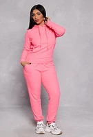 Womens Leopard Textured Knit Hoodie, Pink, Size M