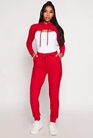 Womens Geometric Embossed Joggers, Red, Size M