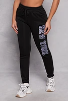 Womens New York Sweatpants, Black, Size M