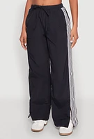 Womens Contrast Trim Slit Hem Track Pants,