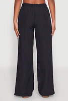 Womens Contrast Trim Slit Hem Track Pants,