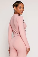 Womens Mesh Detail Contrast Piping Zip Front Track Jacket, Pink, Size S