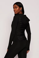 Womens Hooded Puffer Track Jacket,