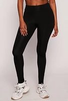 Womens Wide Waistband Leggings, Black, Size M