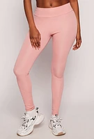 Womens Wide Waistband Leggings, Pink, Size M