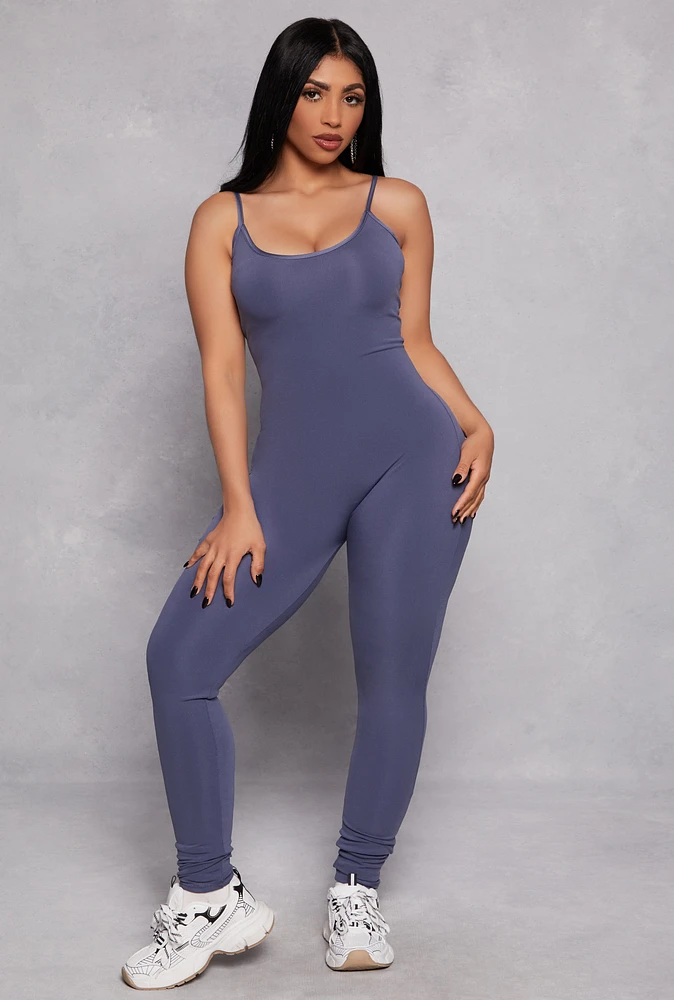 Womens Activewear Scoop Neck Cami Catsuit,