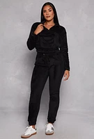 Womens Plush Flap Pocket Half Zip Sweatshirt, Black, Size S