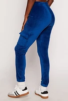 Womens Velour Cargo Pocket Joggers,