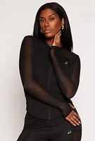 Womens Mesh Insert Active Hoodie,