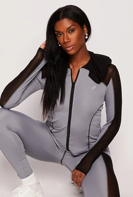 Womens Mesh Insert Active Hoodie,