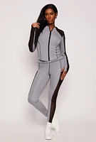 Womens Mesh Insert Active Hoodie, Grey, Size S