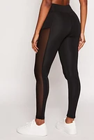 Womens Mesh Insert Active Leggings, S