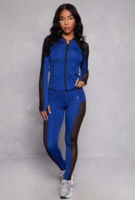 Womens Mesh Insert Active Leggings,