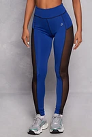 Womens Mesh Insert Active Leggings, M