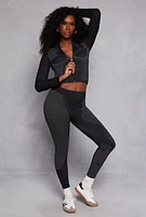Womens Seamless Laser Cut Detail Cropped Track Jacket, L-XL
