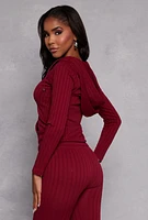 Womens Seamless Shadow Stripe Zip Hooded Top, Burgundy, Size S-M