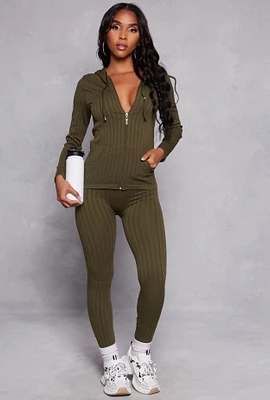 Womens Seamless Shadow Stripe Leggings, S-M