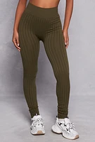 Womens Seamless Shadow Stripe Leggings, S-M