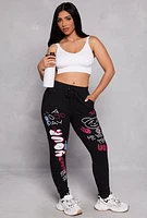 Womens Graphic Print Joggers,