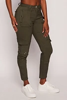 Womens Hyperstretch High Waisted Cargo Joggers, Green, Size S