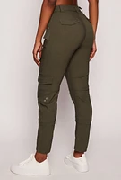 Womens Hyperstretch High Waisted Cargo Joggers, Green, Size L