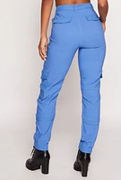 Womens Hyperstretch High Waisted Cargo Joggers, Blue,