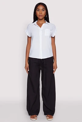 Womens Linen High Waisted Pants,
