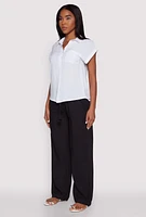 Womens Linen High Waisted Pants,