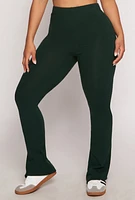 Womens High Waist Boot Cut Pants, Green, Size S