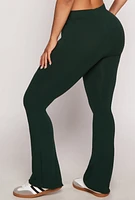 Womens High Waist Boot Cut Pants, Green, Size S