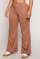 Womens Brushed Knit Wide Leg Sweatpants,