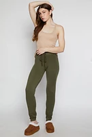 Womens Brushed Knit Drawstring Waist Joggers,