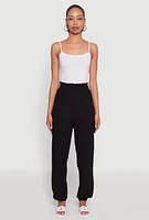 Womens Stylish Gauze Knit High Waisted Joggers,
