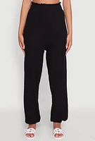 Womens Stylish Gauze Knit High Waisted Joggers,