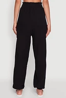 Womens Stylish Gauze Knit High Waisted Joggers,