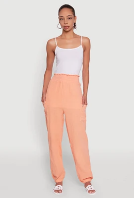 Womens Stylish Gauze Knit High Waisted Joggers,