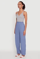 Womens Stylish Gauze Knit High Waisted Joggers,