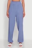 Womens Stylish Gauze Knit High Waisted Joggers,