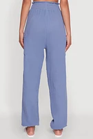 Womens Stylish Gauze Knit High Waisted Joggers,