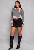 Womens Belted Mini Cargo Skirt, Black,