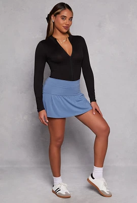 Womens Basic Tennis Skirt, Blue, Size L